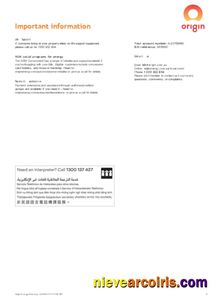 Origin Utility Business Bill, Page 4, SCR Photolook