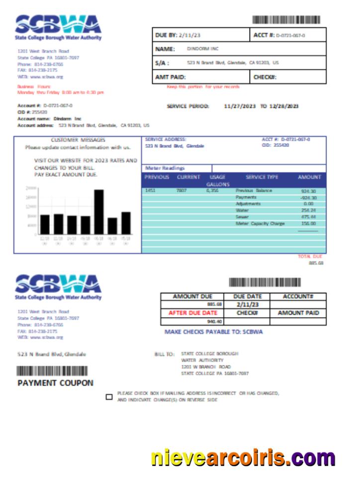 SCBWA Water Utility Business Bill, SCR Photolook