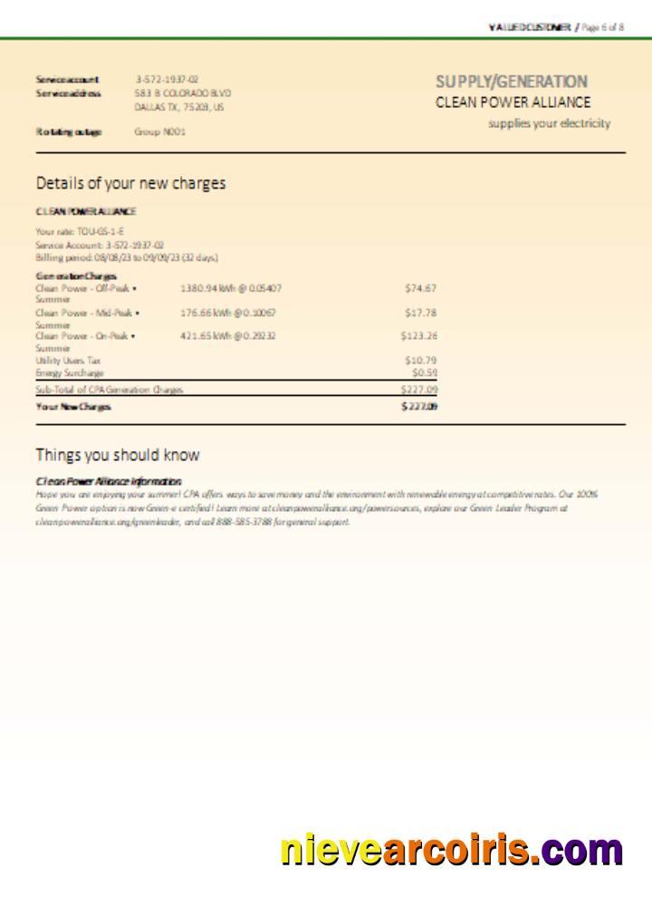 Southern California EDISON Utility Business Bill, Page 6, SCR Preview