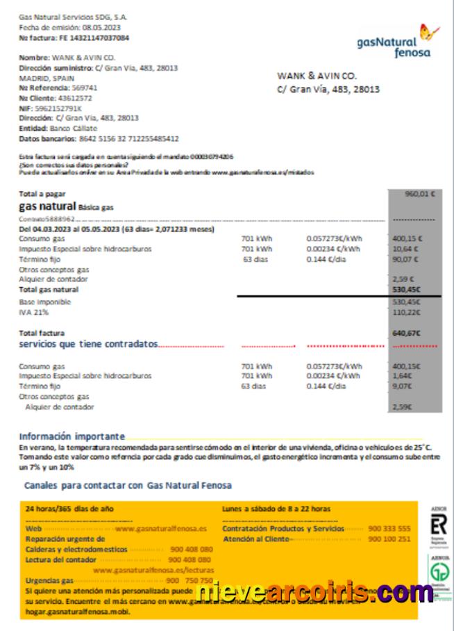 Spain GasNatural Fenosa Utility Business Bill, SCR Preview