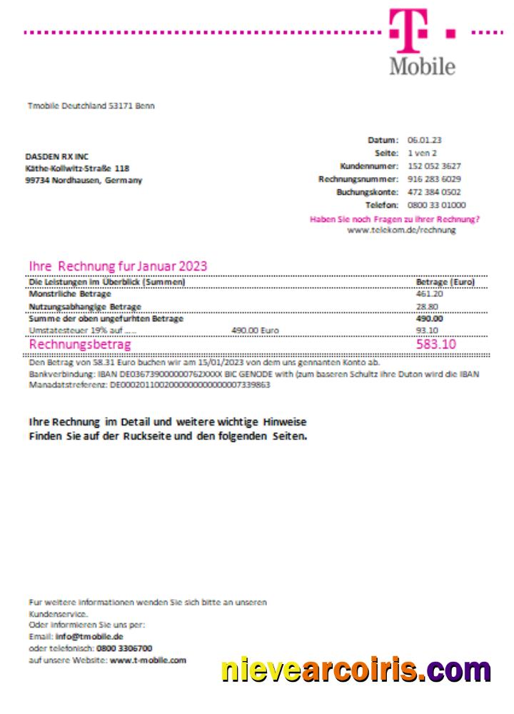 T Mobile Deutschland Gmbh Utility Business Bill, SCR Preview