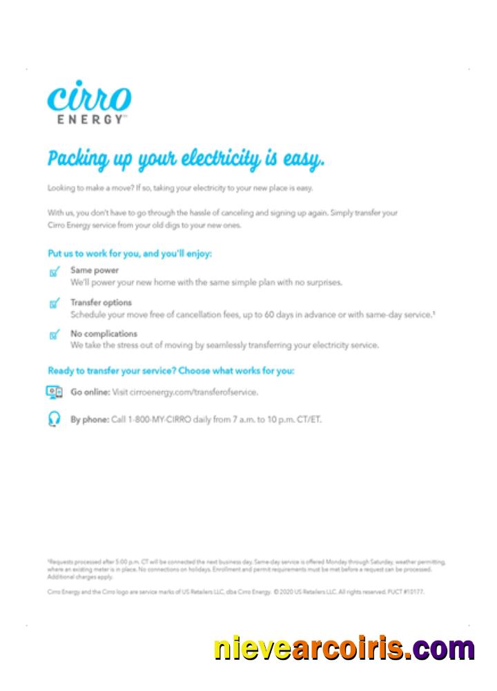 Texas Cirro Energy Utility Business Bill, Page 3, SCR Sample