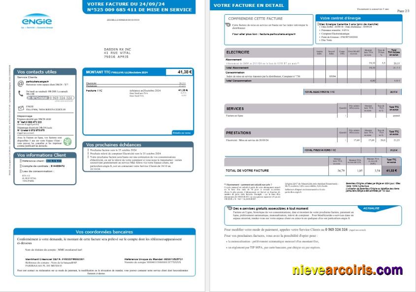 Editable UNITED KINGDOM ENGIE Business Utility Bill Word And PDF Template 1 2