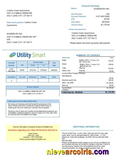Professional UNITED KINGDOM UTILITY SMART Business Utility Bill Word And PDF Template