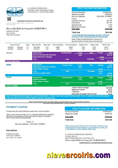 Realistic USA EID Business Utility Bill Template In Word And PDF Formats
