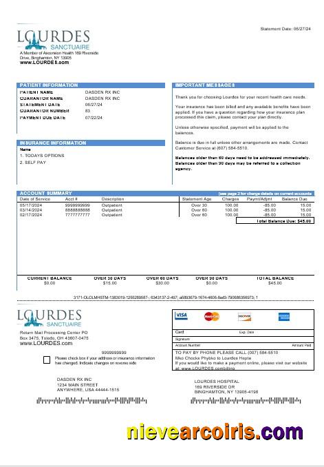 Editable USA Lourdes Business Utility Bill Template In Word And PDF Formats