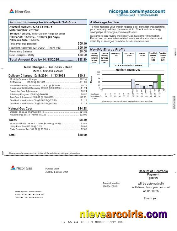 Editable USA Northeast Ohio Regional Sewer District Business Utility Bill Word And PDF Template