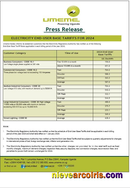Premium Uganda UMEME Business Utility Bill Word And PDF Template