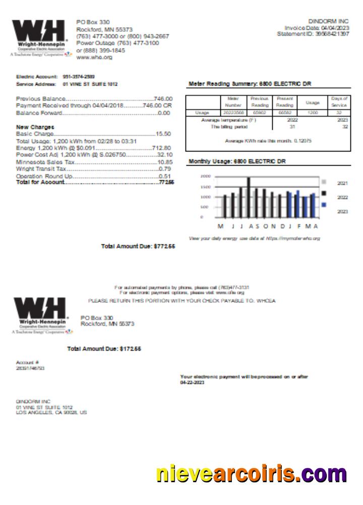 Wright Hennepin Cooperative Electric Association Utility Business Bill, SCR Photolook