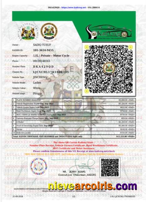 Nigeria Kaduna State Vehicle License Photolook