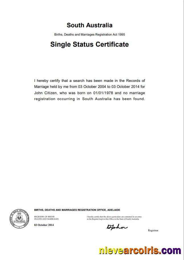 Premium Australia South Australia Divorce Certificate Template In Word