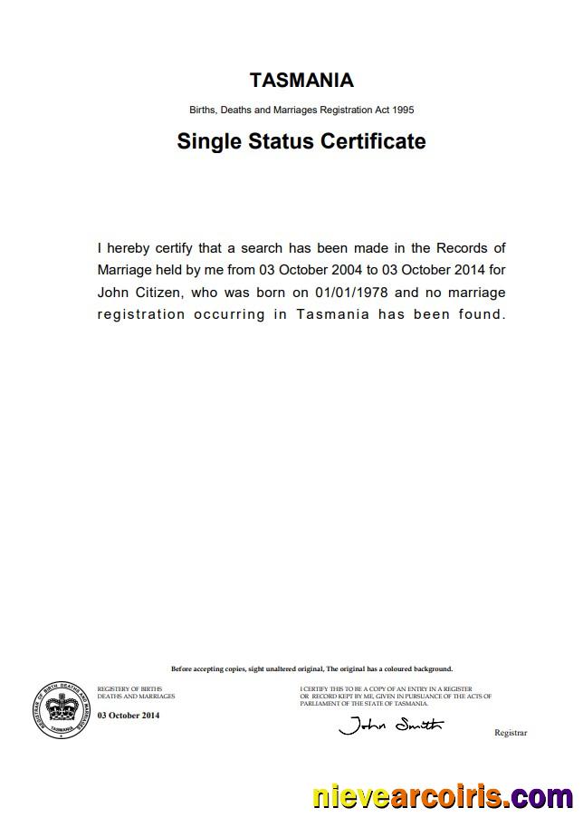 Editable Australia Tasmania Divorce Certificate Template In Word