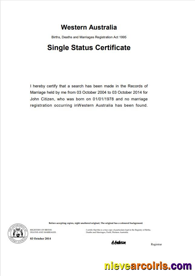 Editable Australia Western Australia Divorce Certificate Template In Word Format