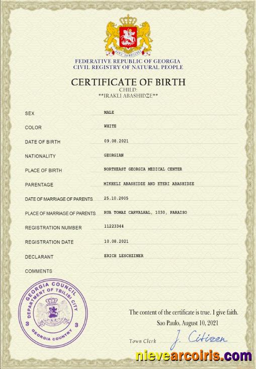 Georgia Vital Record Birth Certificate Photolook