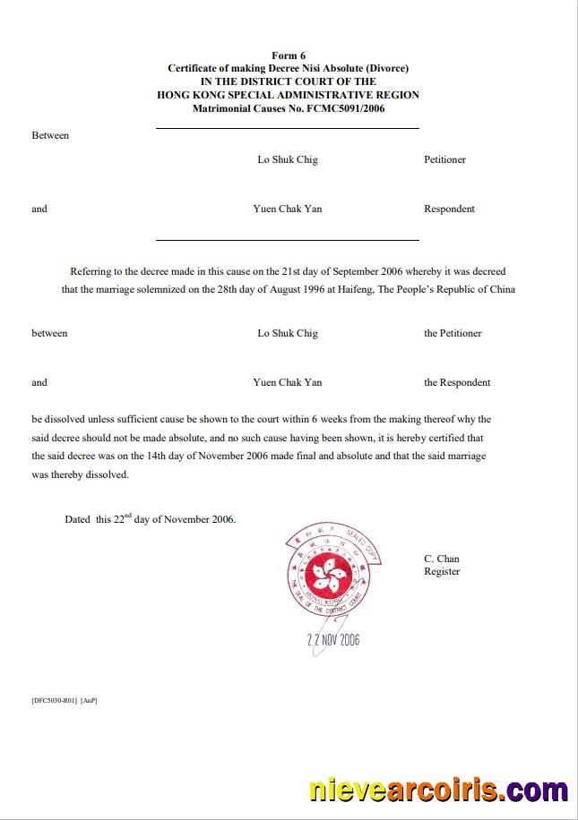 Professional Hong Kong Divorce Certificate Template In Word And PDF Format FREE
