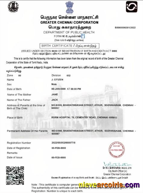 Premium India Birth Certificate Template In PSD Format, Fully Editable