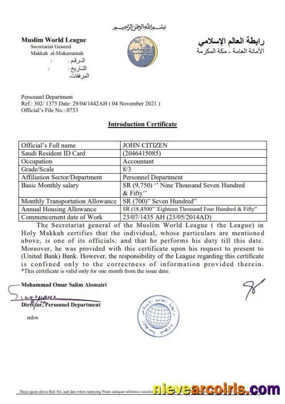 Realistic Saudi Arabia Makkah Al Mukarramah Introduction Certificate Template In Word And PDF Format