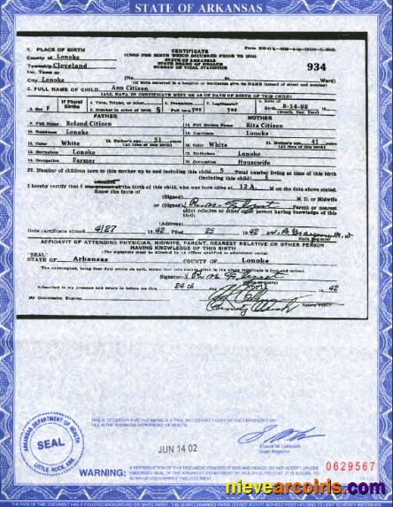 Editable USA Arkansas State Birth Certificate Template In PSD Format