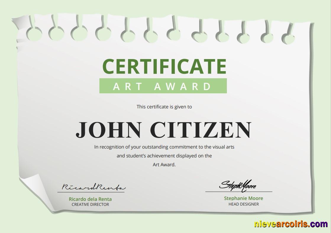Editable USA Art Award Certificate Template In Word And PDF Format