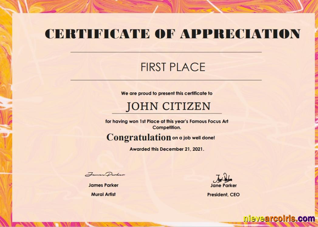 Premium USA Art Certificate Template In Word And PDF Format