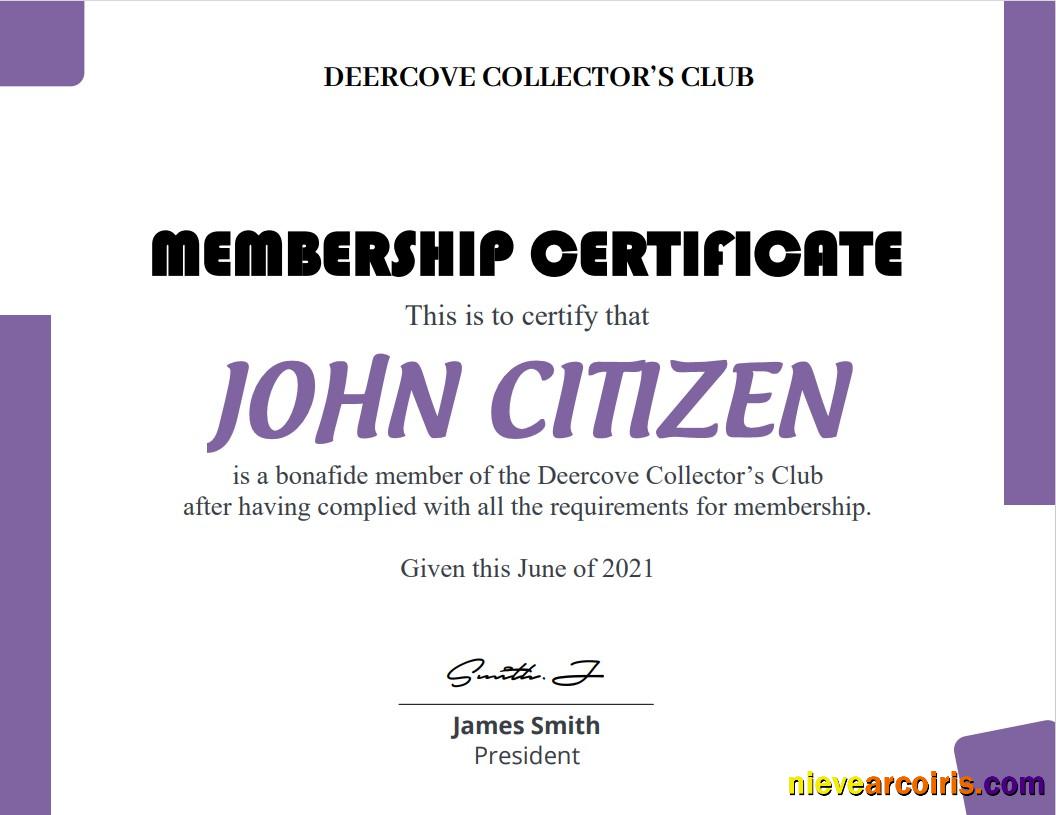 USA Club Membership Cert Template