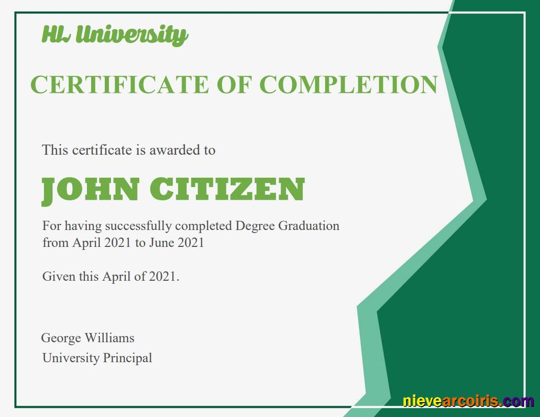 USA Completion & Graduation Ceremony Cert Template