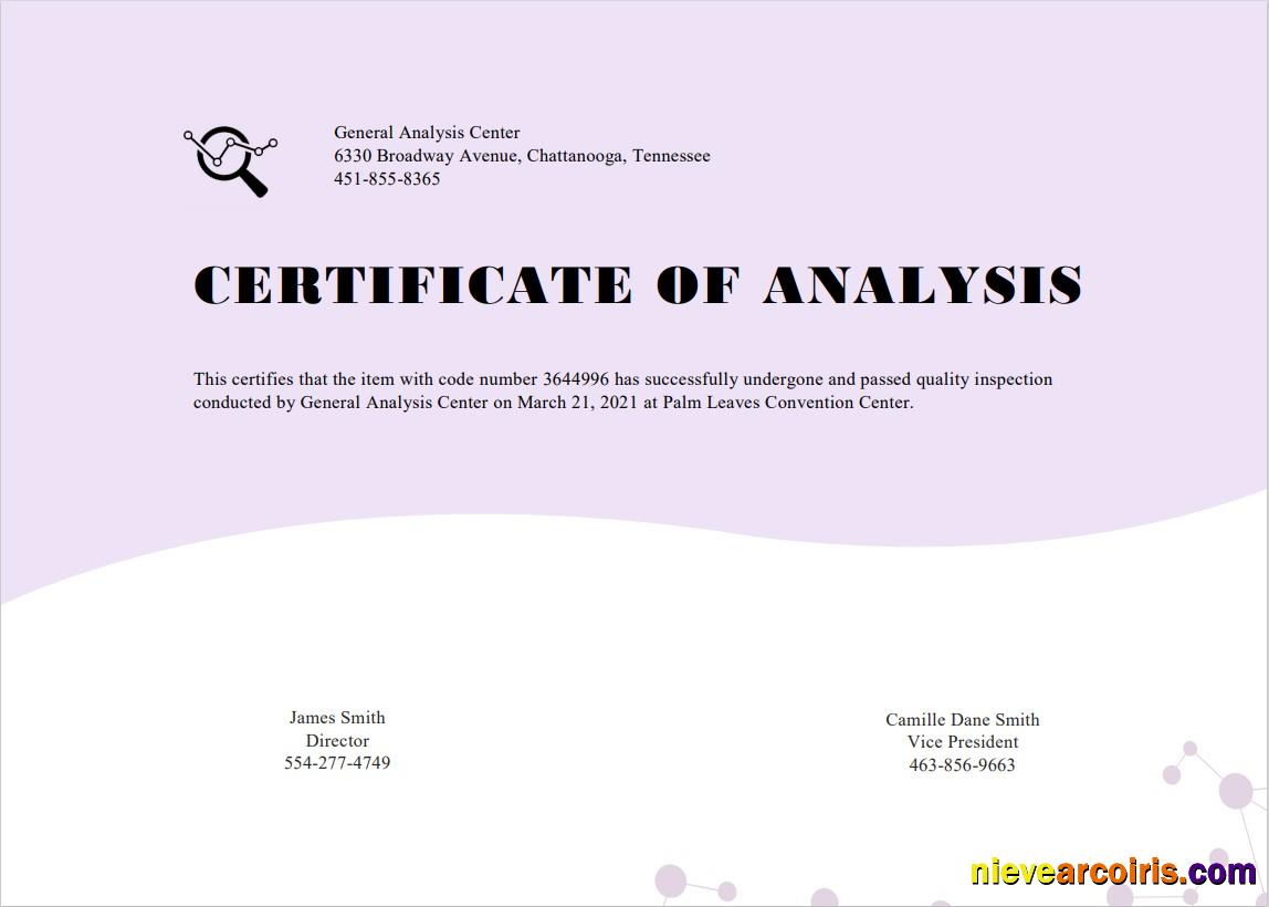 USA General Analysis Cert Photolook