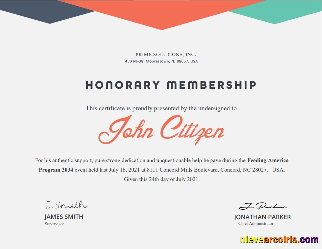 USA Honorary Cert Preview