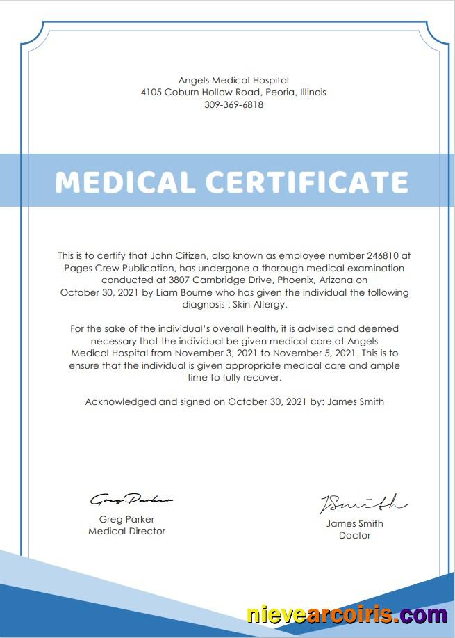 USA Hospital Medical Cert Photolook