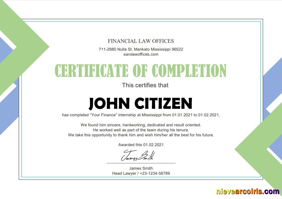 Premium USA Law Internship Certificate Template In Word And PDF Format