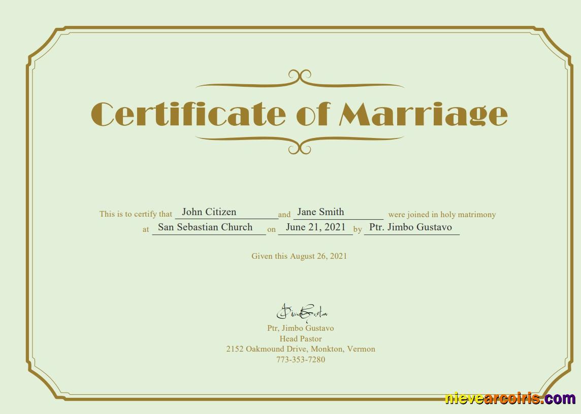 Realistic USA Marriage Certificate Template In Word And PDF Format