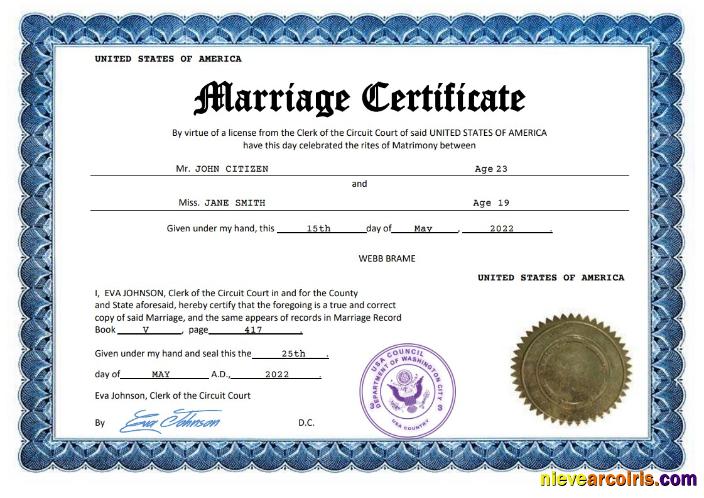 Premium USA Marriage Certificate Word And PDF Template