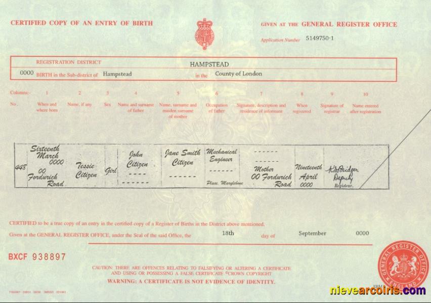 Professional United Kingdom Birth Certificate Template In PSD Format, Fully Editable