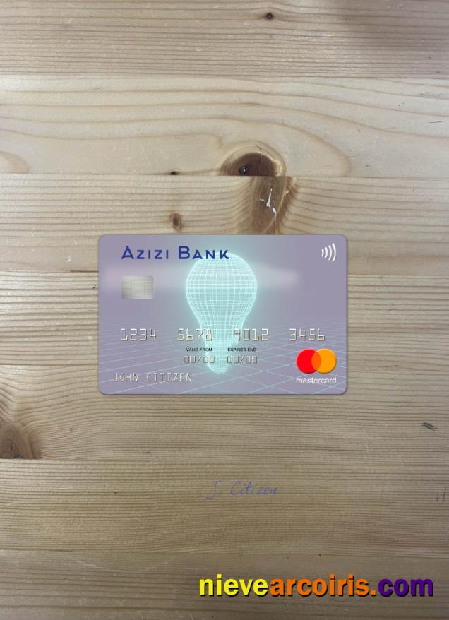 Afghanistan Azizi Bank Mastercard Photolook Front Template