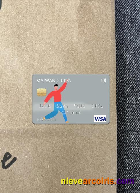 Afghanistan Maiwand Bank Visa Card Photolook Front Sample