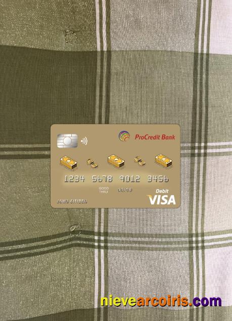 Albania Procredit Bank Visa Card Photolook Front Template
