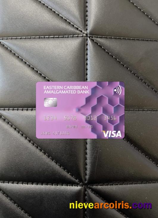 Antigua And Barbuda Eastern Caribbean Amalgamated Bank Visa Card Photolook Front Preview