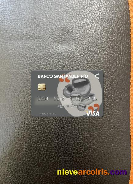 Argentina Banco Santander Río Visa Card Photolook Front Template