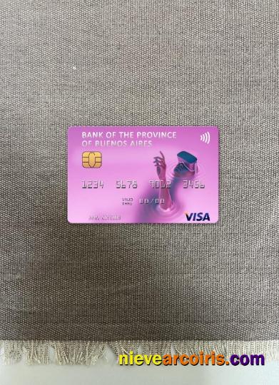 Argentina Bank Of The Province Of Buenos Aires Visa Card Photolook Front Template