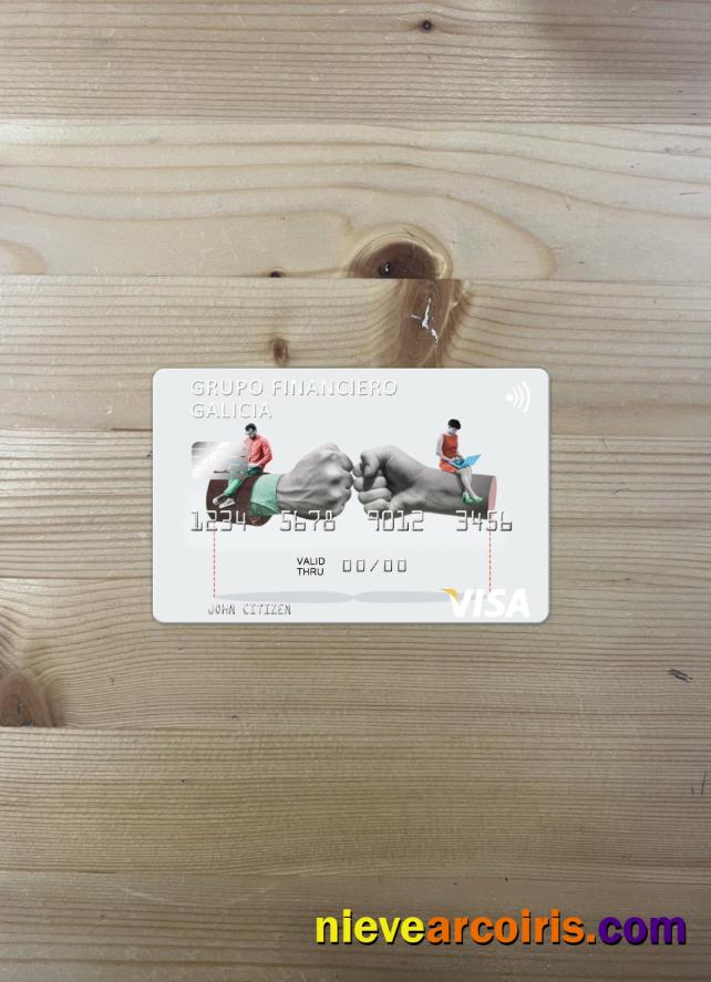 Argentina Grupo Financiero Galicia Visa Card Photolook Front Template