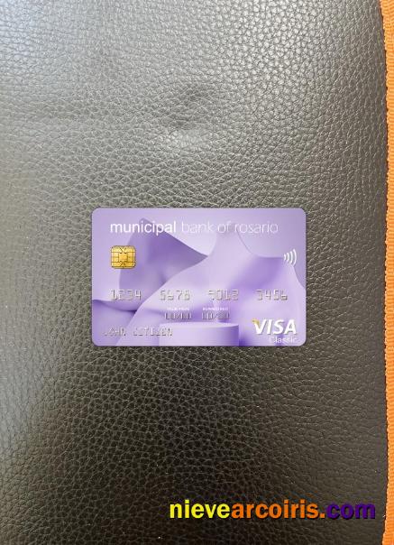 Argentina Municipal Bank Of Rosario Visa Card Photolook Front Sample