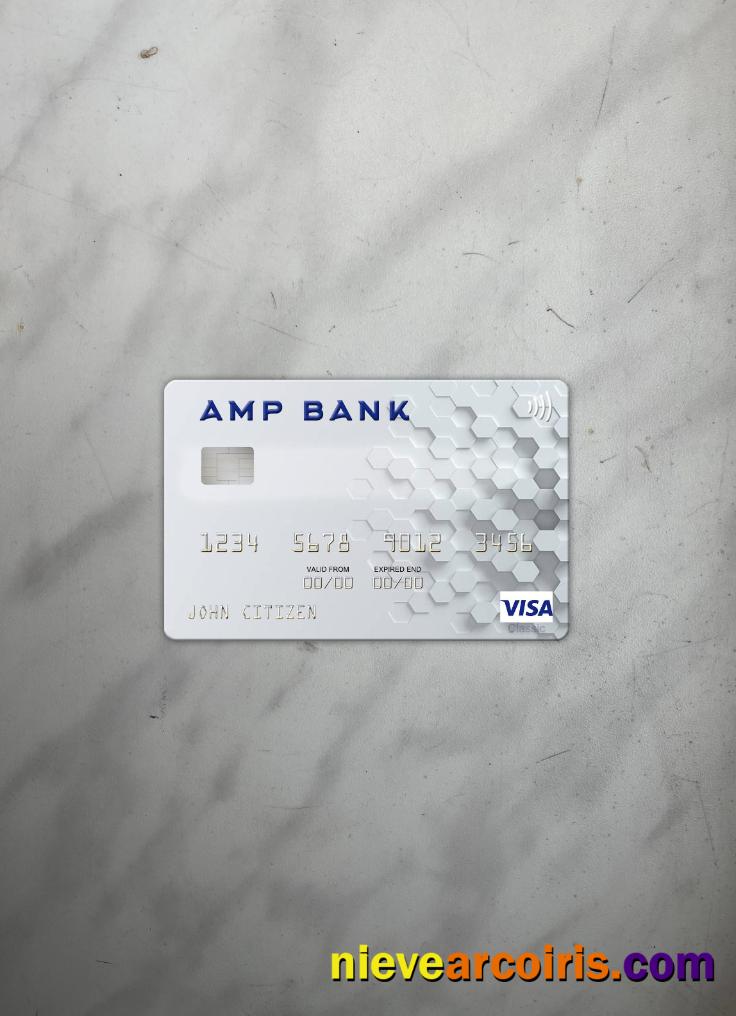 Australia AMP Bank Visa Card Photolook Front Template