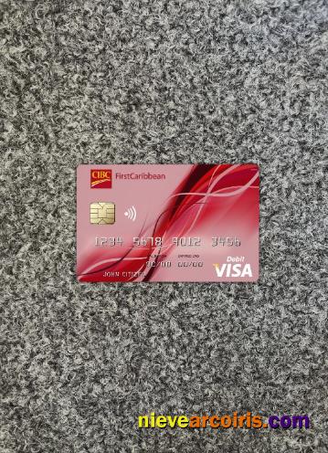 Bahamas FirstCaribbean International Bank Visa Card Photolook Front Template