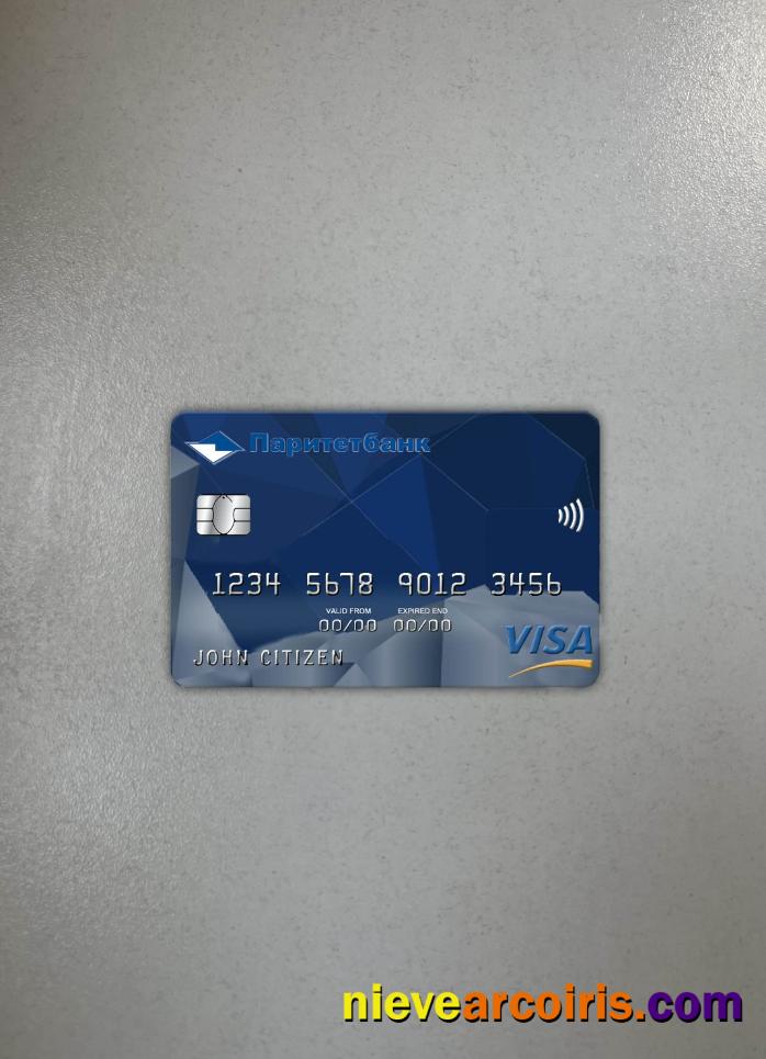 Belarus Paritet Bank Visa Card Photolook Front Template