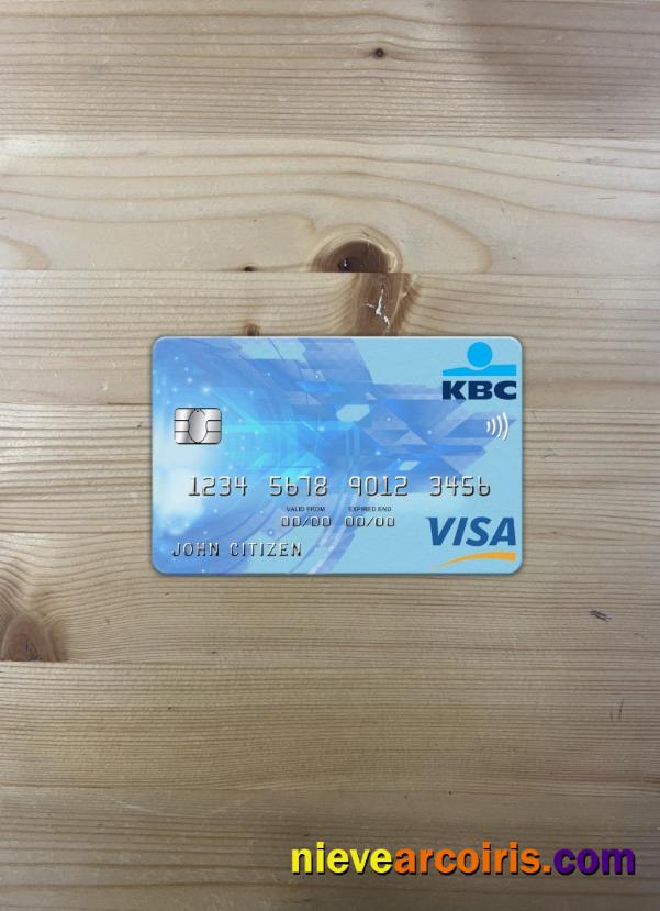 Belgium KBC Bank Visa Card Photolook Front Template
