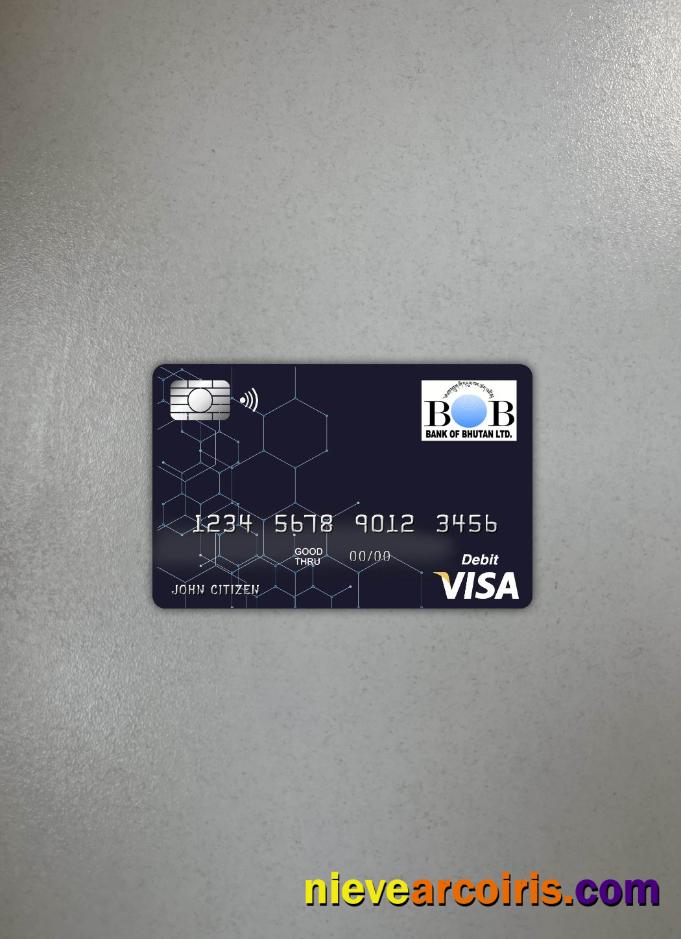 Bhutan Bank Of Bhutan Visa Card Photolook Front Sample
