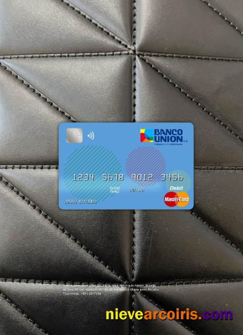 Bolivia Banco Union Bank Master Card Photolook Front Sample