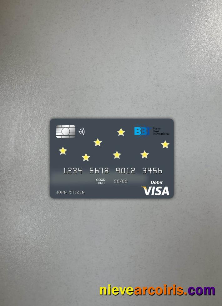 Bosnia And Herzegovina Bosna International Bank Visa Card Photolook Front Template