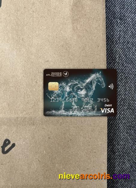 Burkina Faso Atlantique Bank Visa Card Photolook Front Template