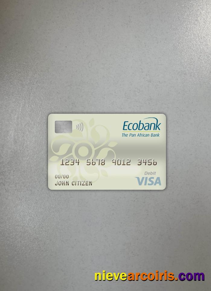 Burkina Faso Ecobank Bank Visa Debit Card Photolook Front Sample
